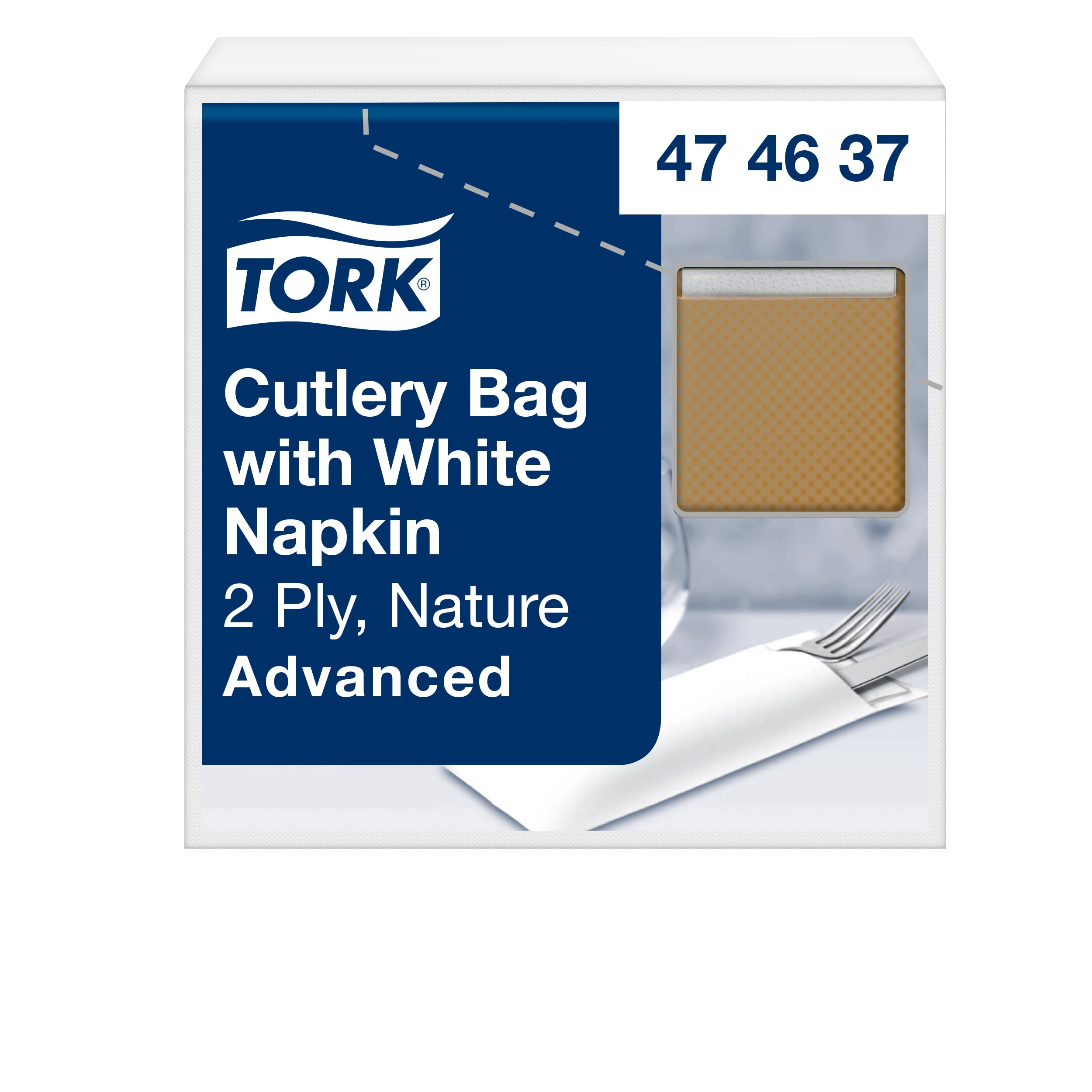 Tork Natur Bestecktasche mit weißer Serviette