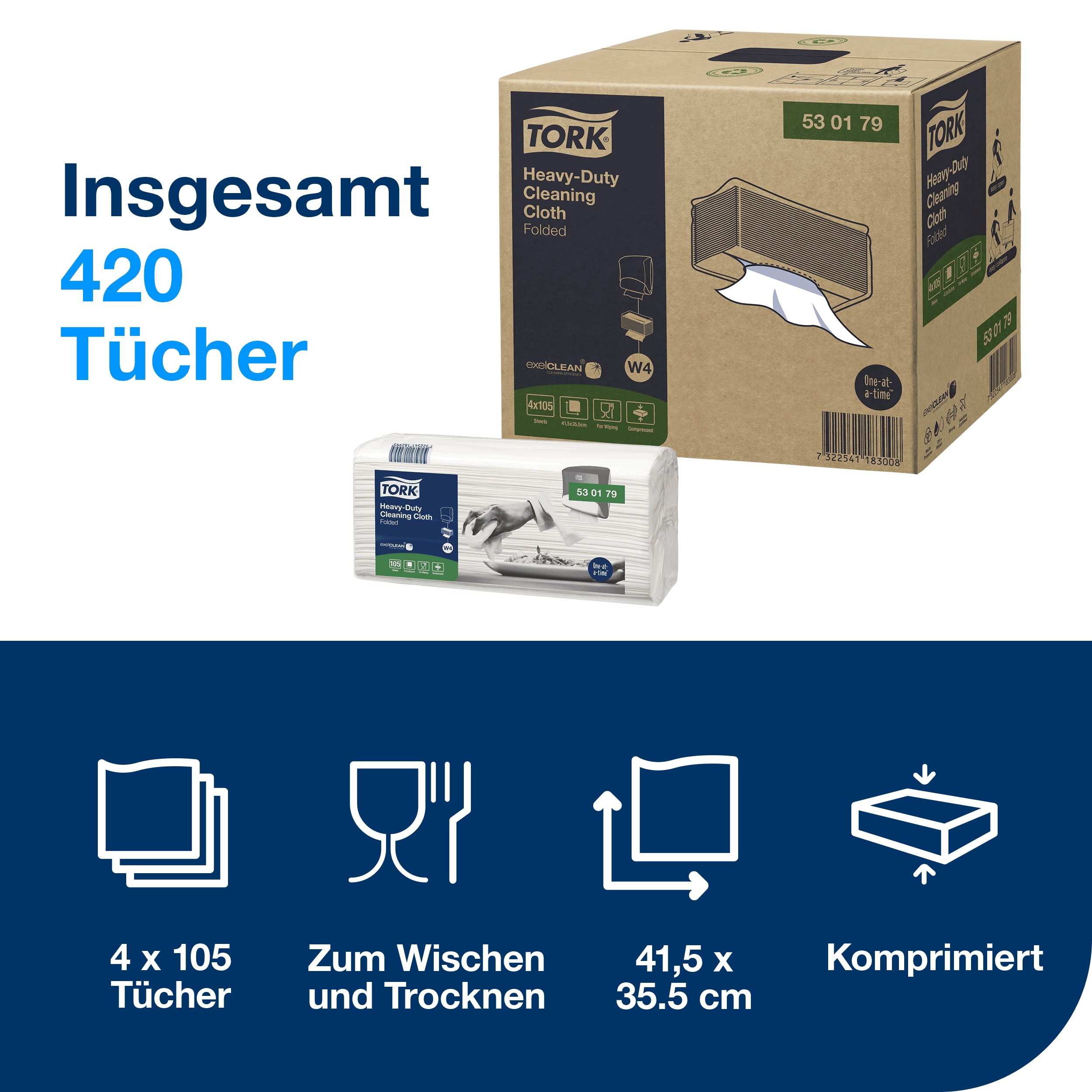 Tork extra starke Reinigungstücher weiß 