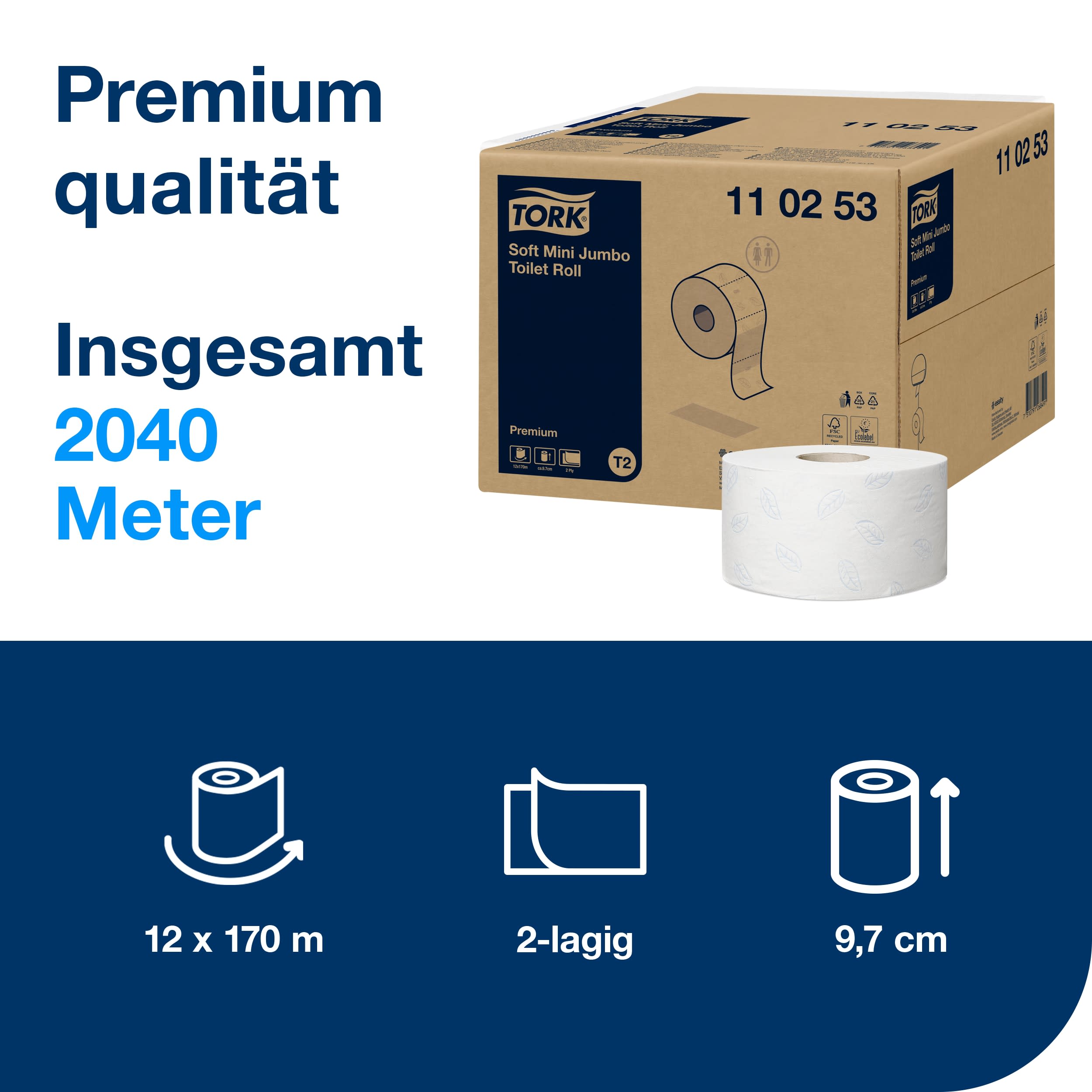 Tork weiches Mini Jumbo WC-Papier Premium 2lg