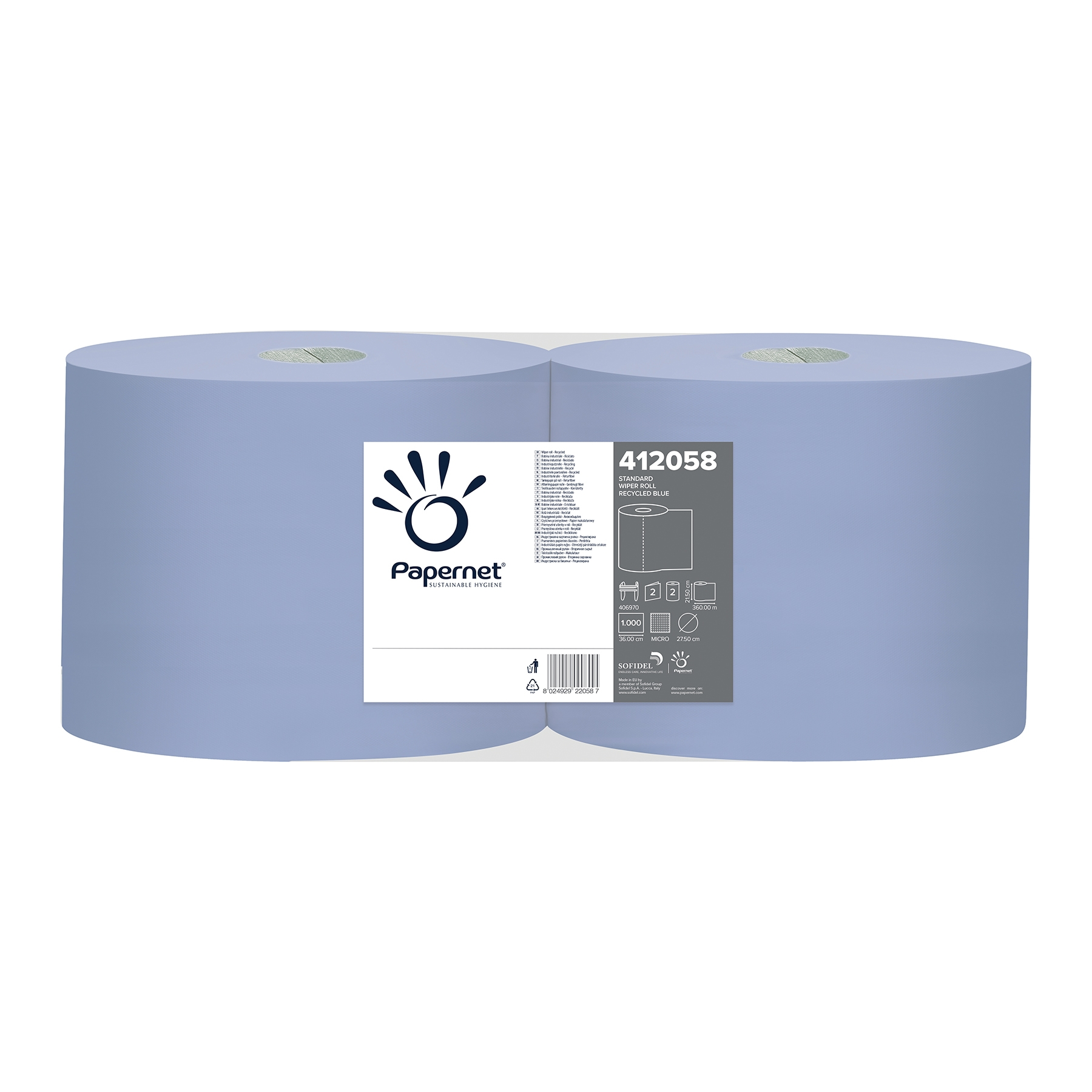 Putztuchrollen blau 2lg 22x36cm