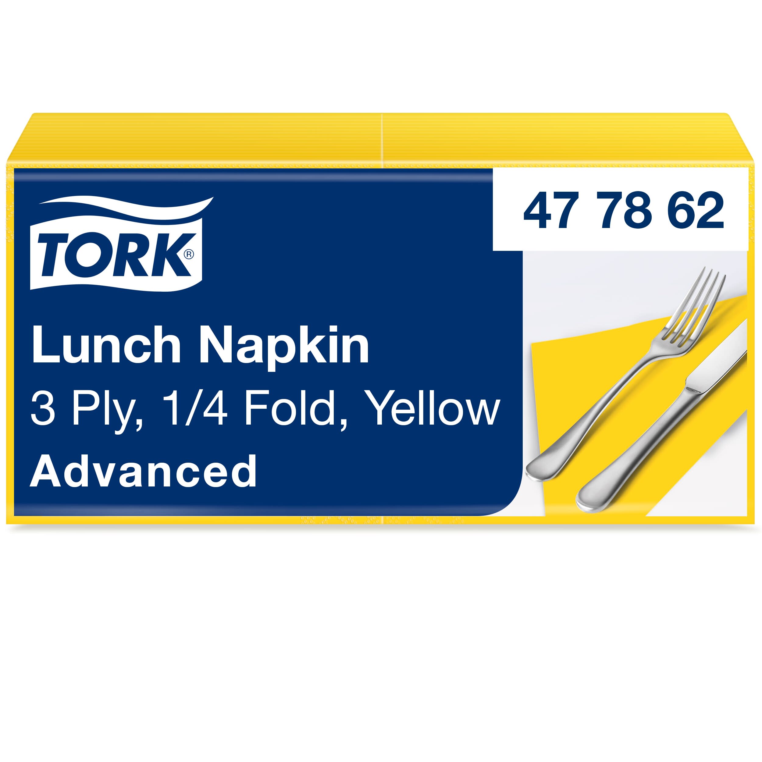Tork Lunchservietten gelb 3lg 33cm 1/4F