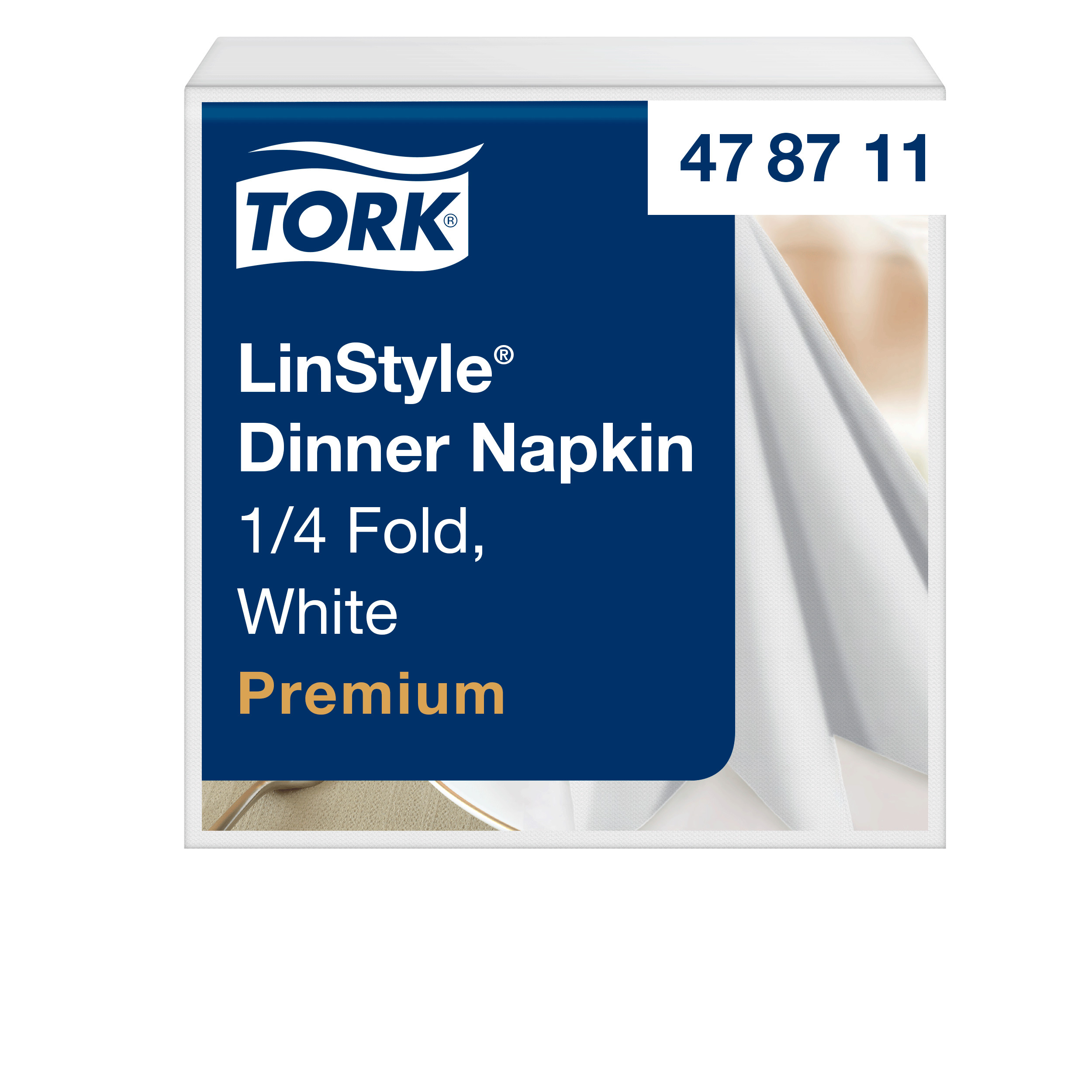 Tork Dinnerservietten LinStyle weiß 39cm 1/4F