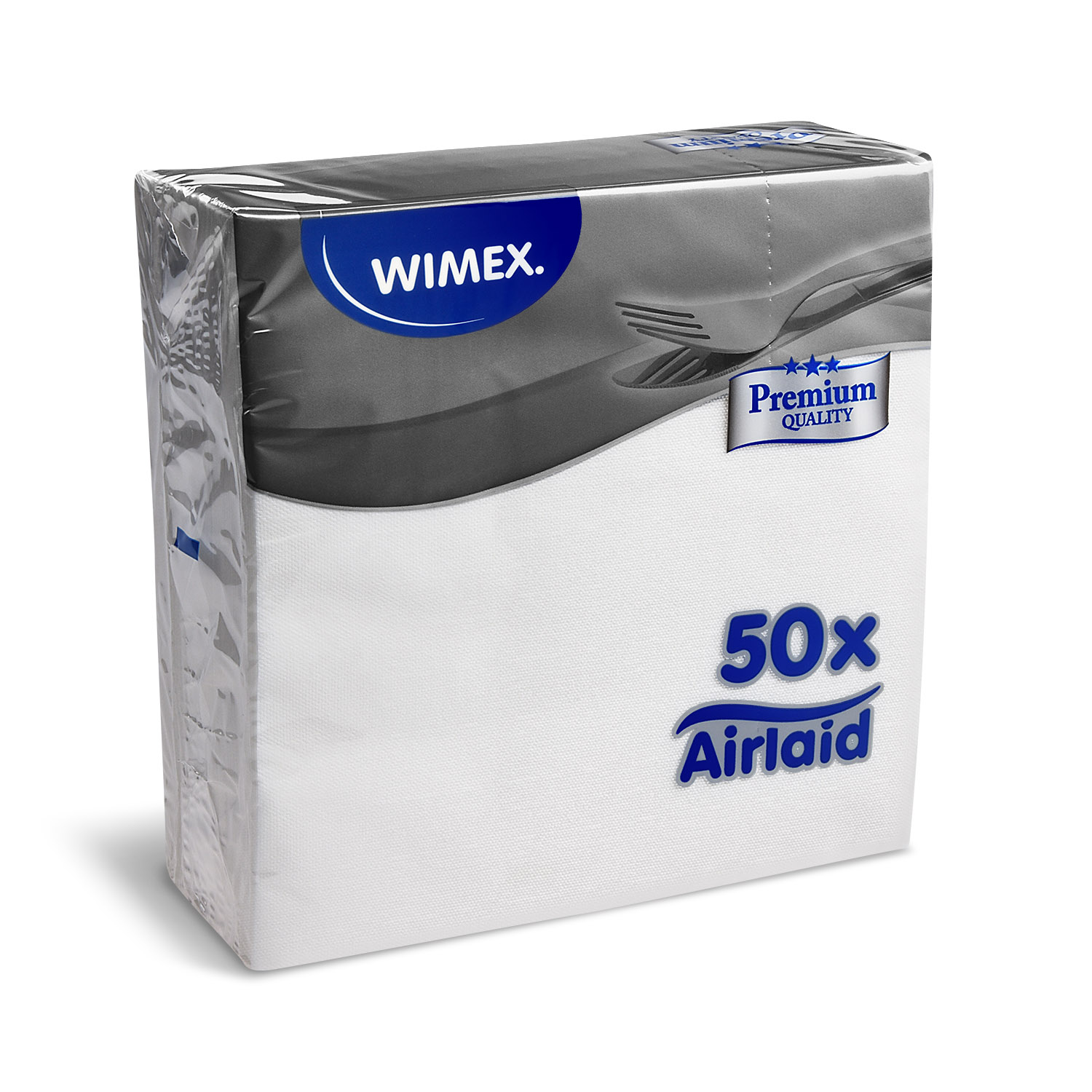 Airlaid Serviette Premium weiß 40cm 1/4F