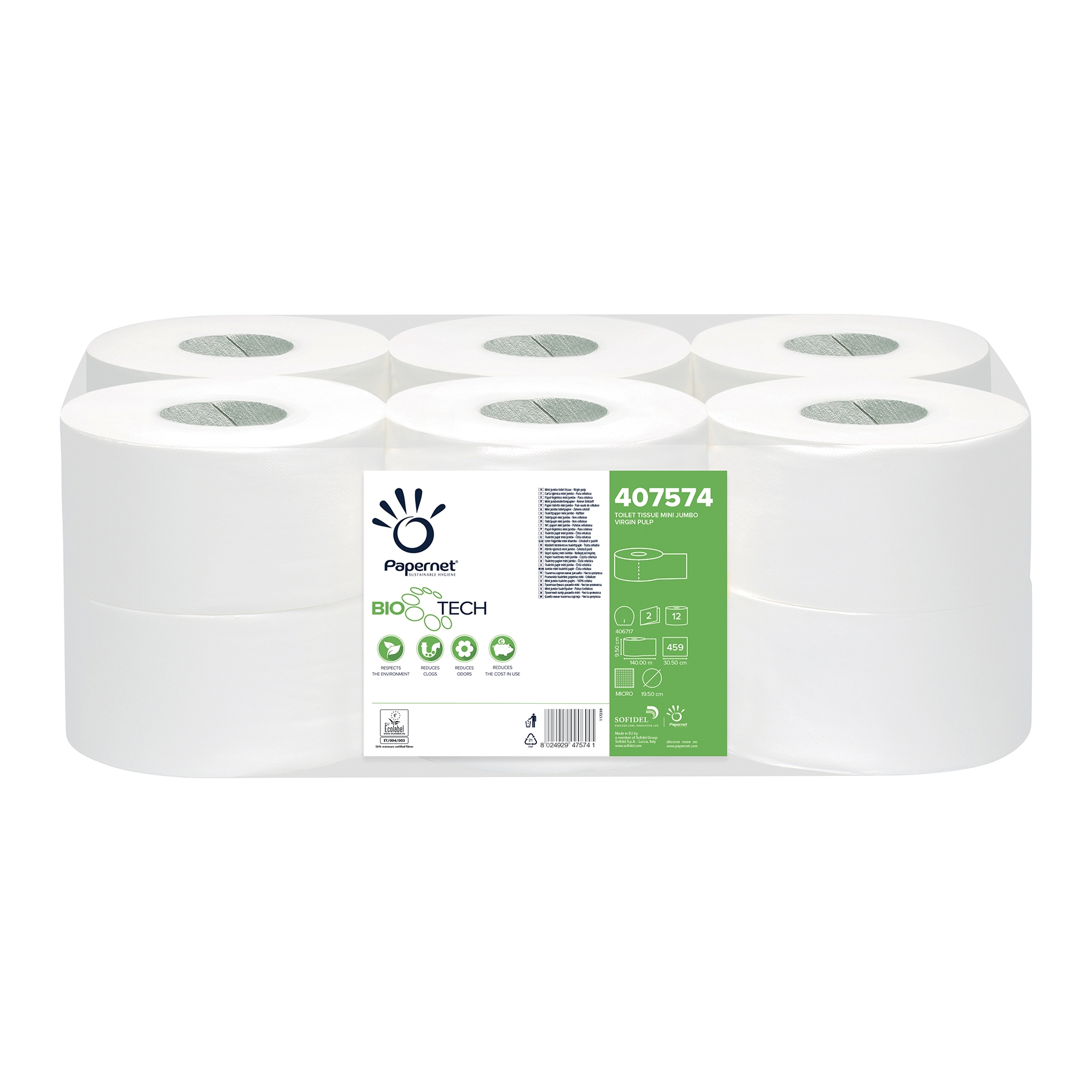 WC-Papier Mini Jumbo BioTech 2lg