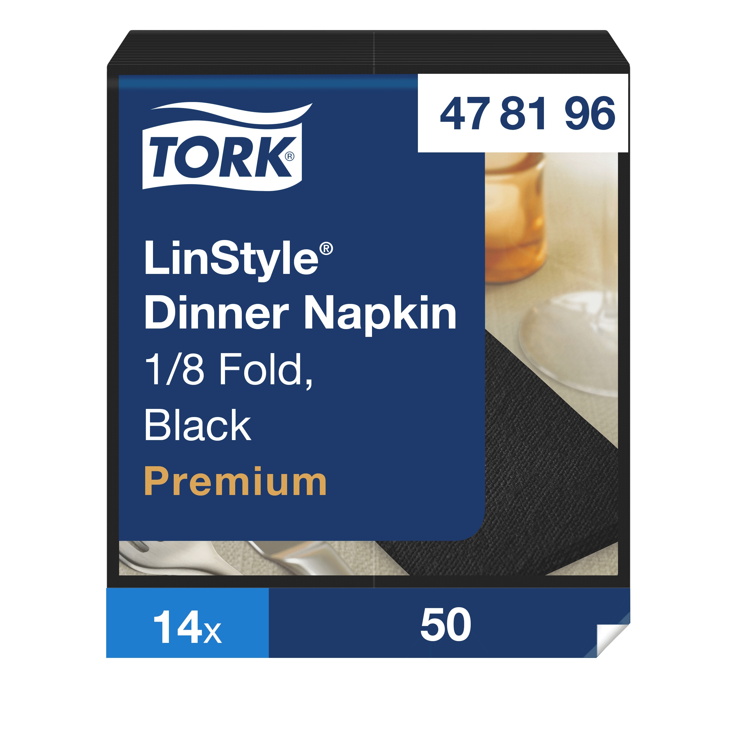 Tork Dinnerservietten LinStyle schwarz 39cm 1/8F