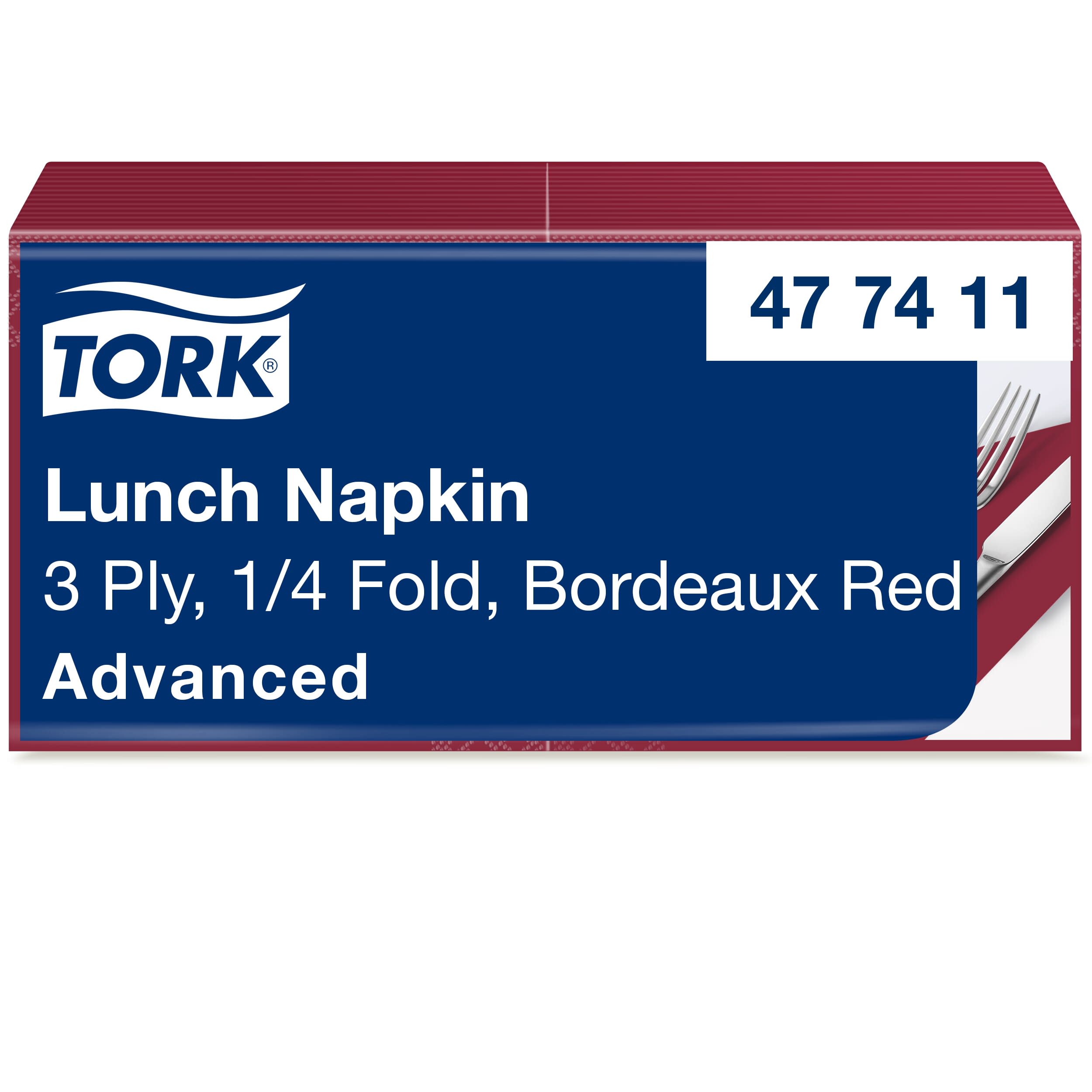 Tork Lunchservietten bordeauxrot 3lg 33cm 1/4F