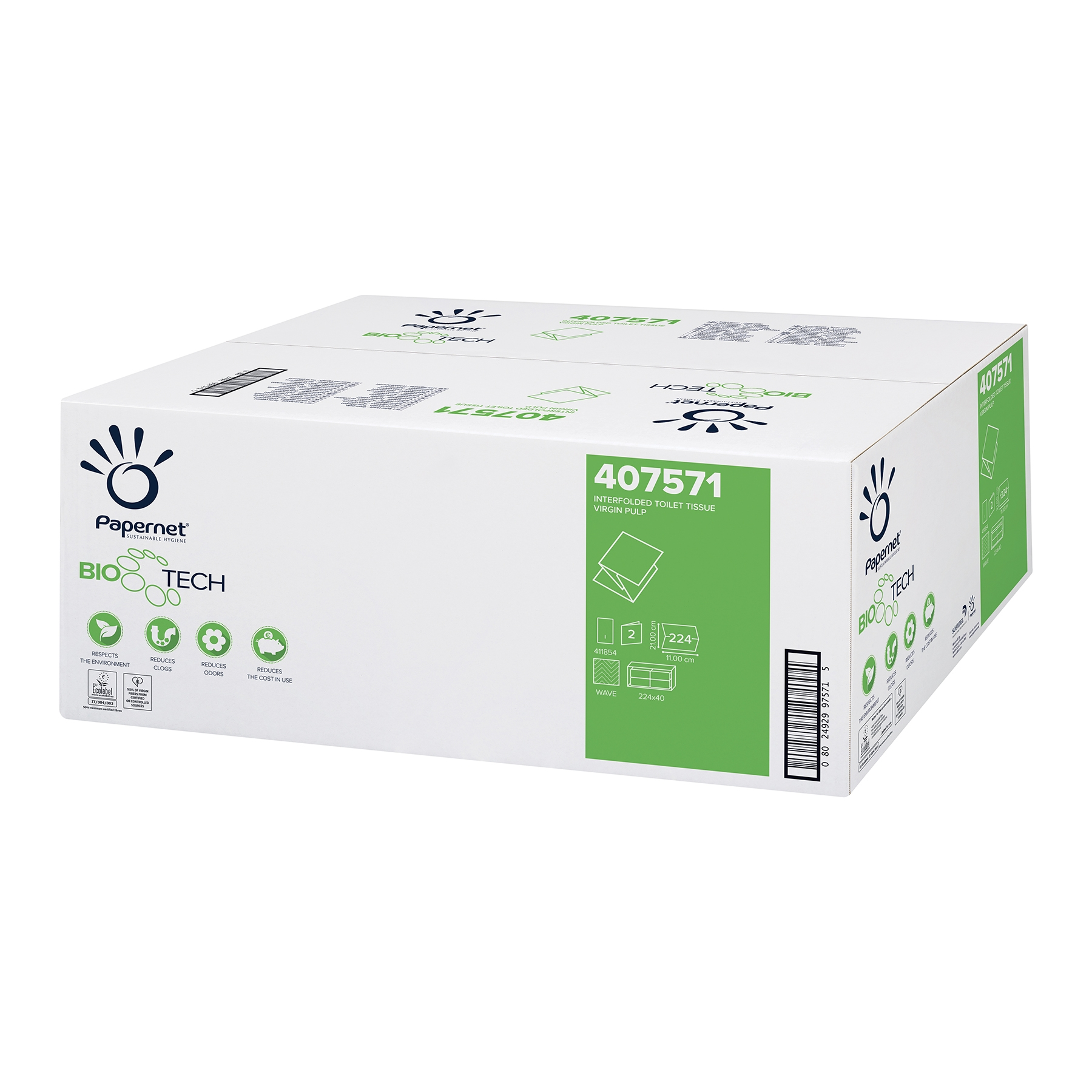 WC-Papier BioTech Einzelblatt 2lg