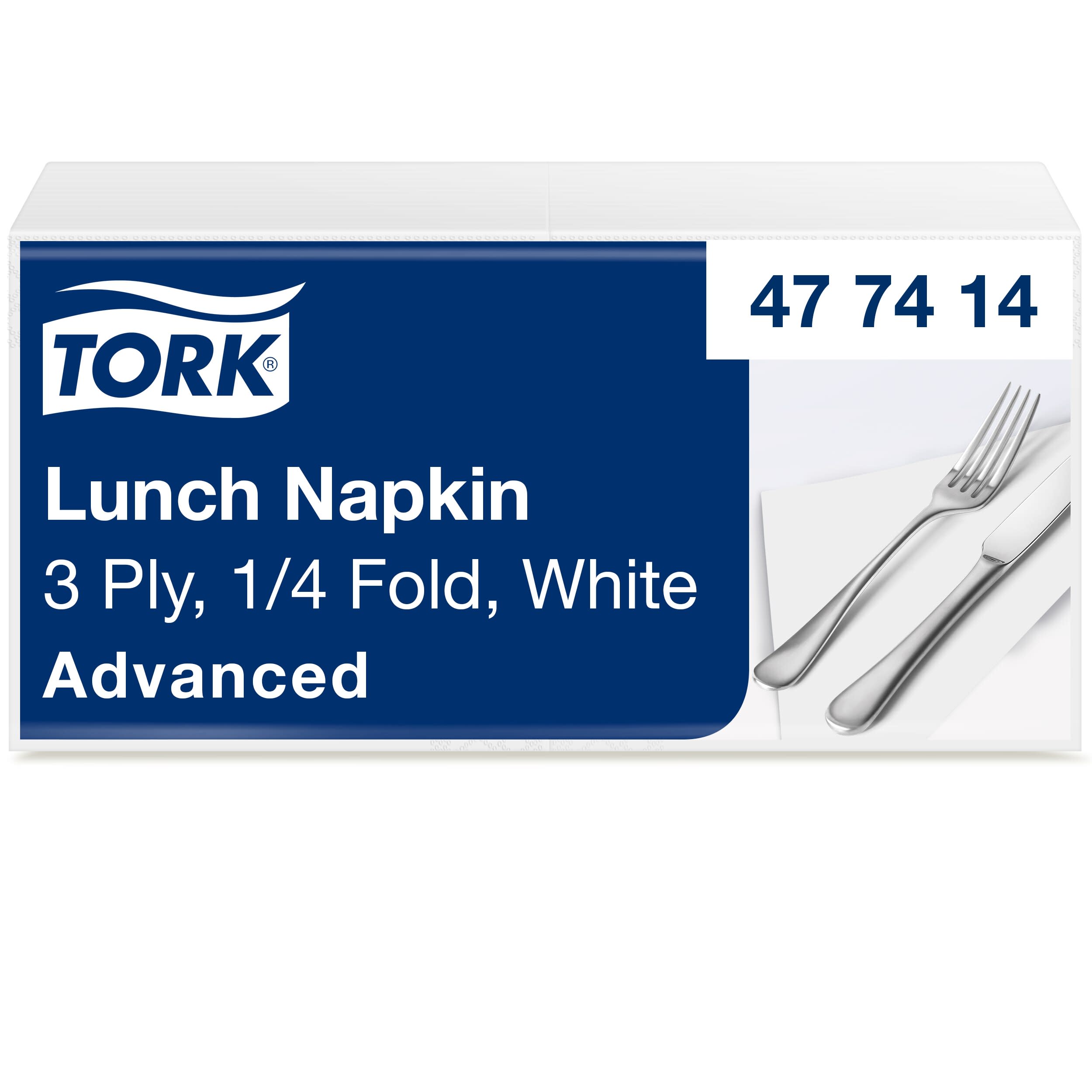 Tork Lunchservietten weiß 3lg 33cm 1/4F