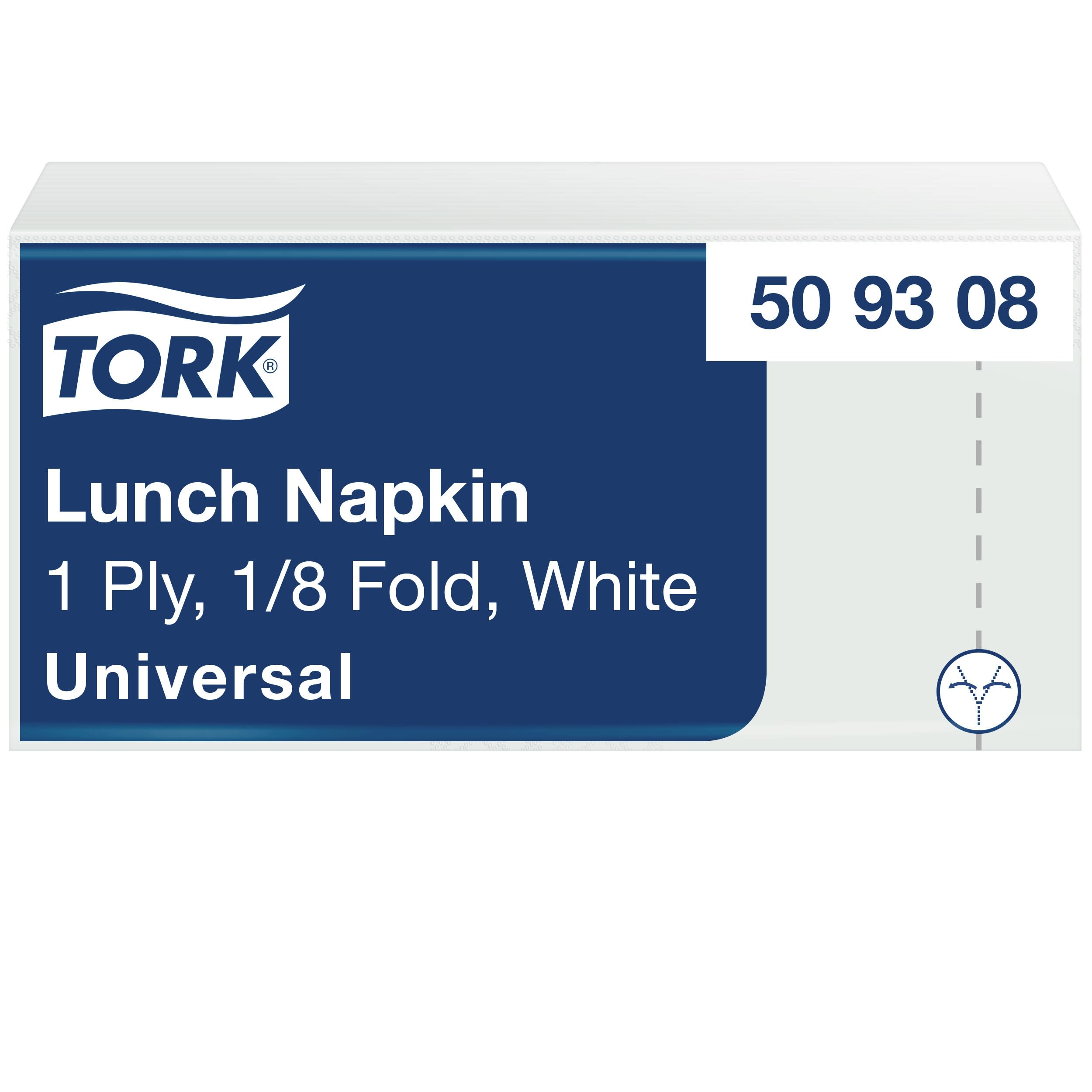Tork Lunchservietten weiß 1lg 33cm 1/8F