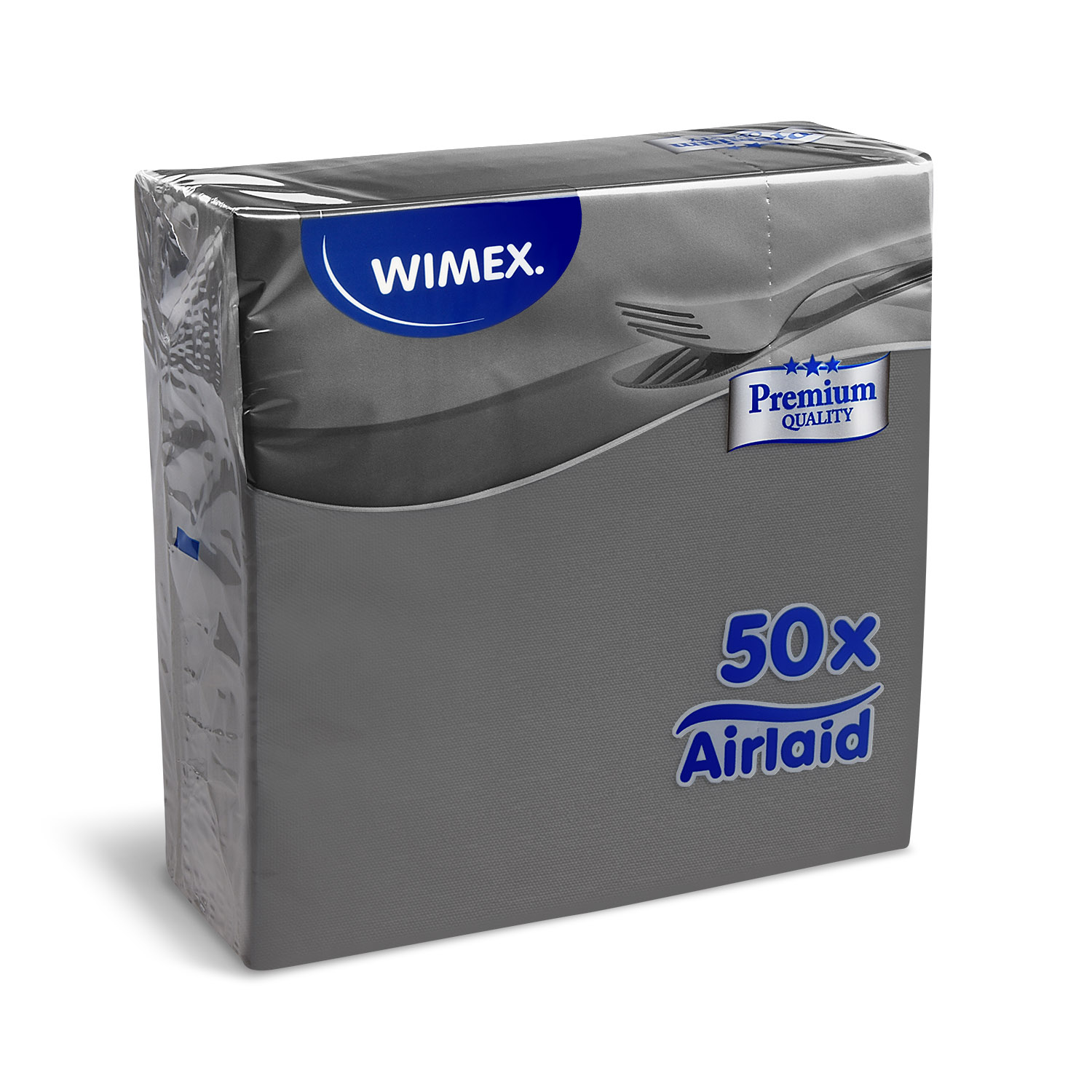 Airlaid Serviette Premium grau 40cm 1/4F