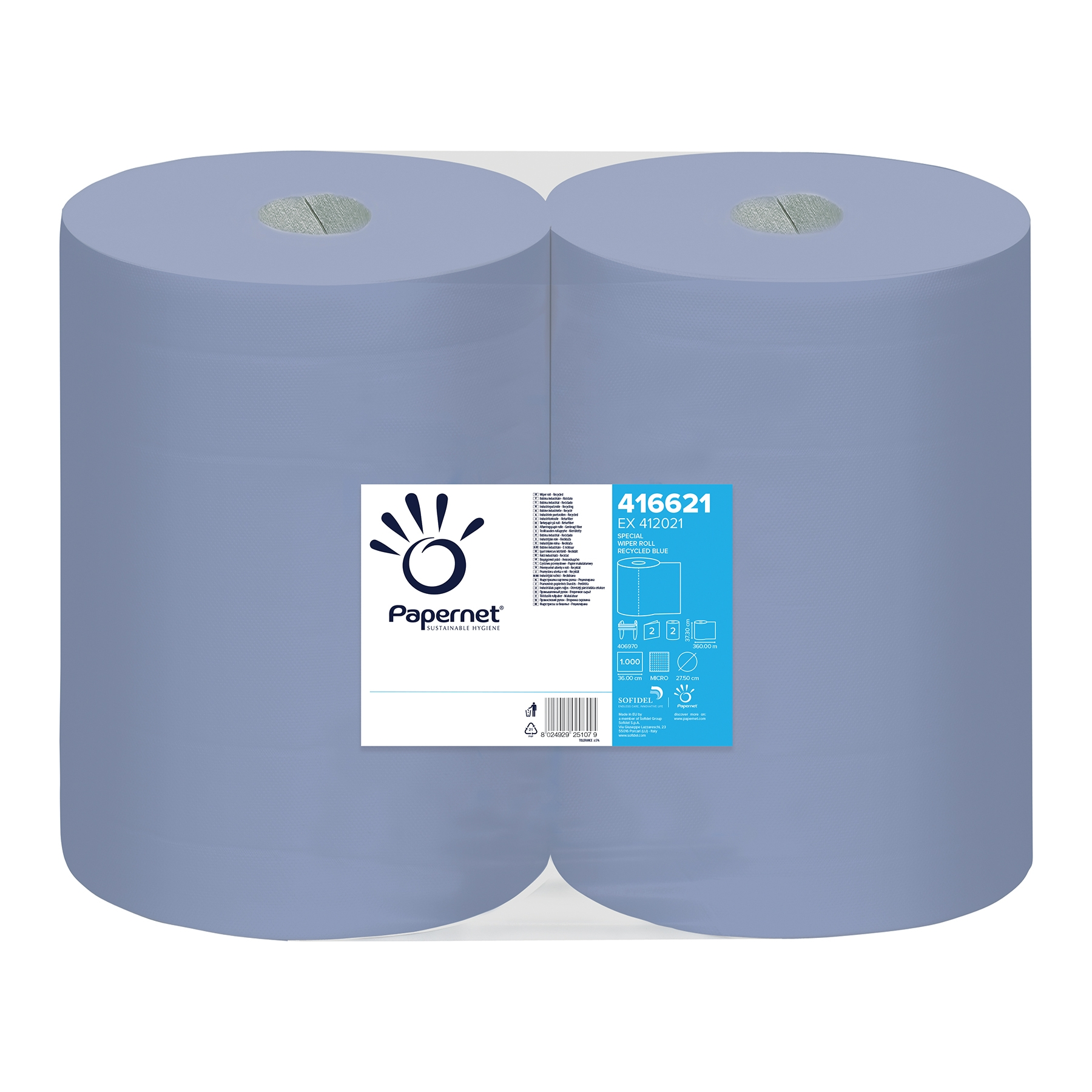 Putzpapier blau 2lg 37x36cm